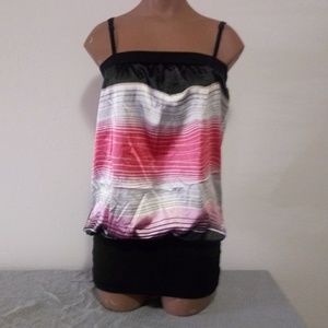 Silky spaghetti strap blouse/mini dress